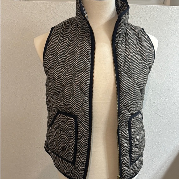 J. Crew Black and White Herringbone Vest - Picture 1 of 4